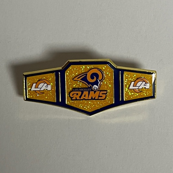 Los Angeles LA Rams Championship Belt Hat Pin Hats Bag Football Fitted New Era - Picture 1 of 8